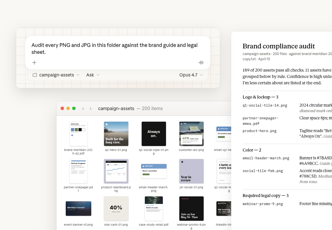 Audit a folder of visual assets against your guidelines result